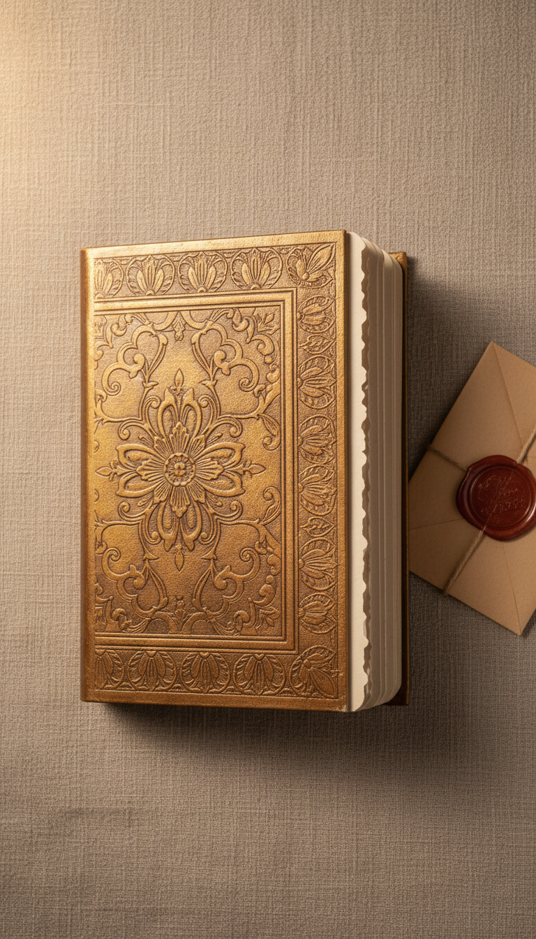 Antique Gold Embossed Writer's Notebook